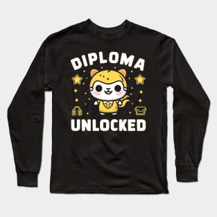 Graduation party diploma unlocked Long Sleeve T-Shirt